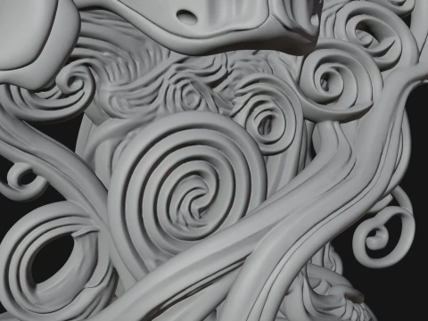 Rose Skull Relief Plaque Design 1 - 3D Print Model 3D Print Model