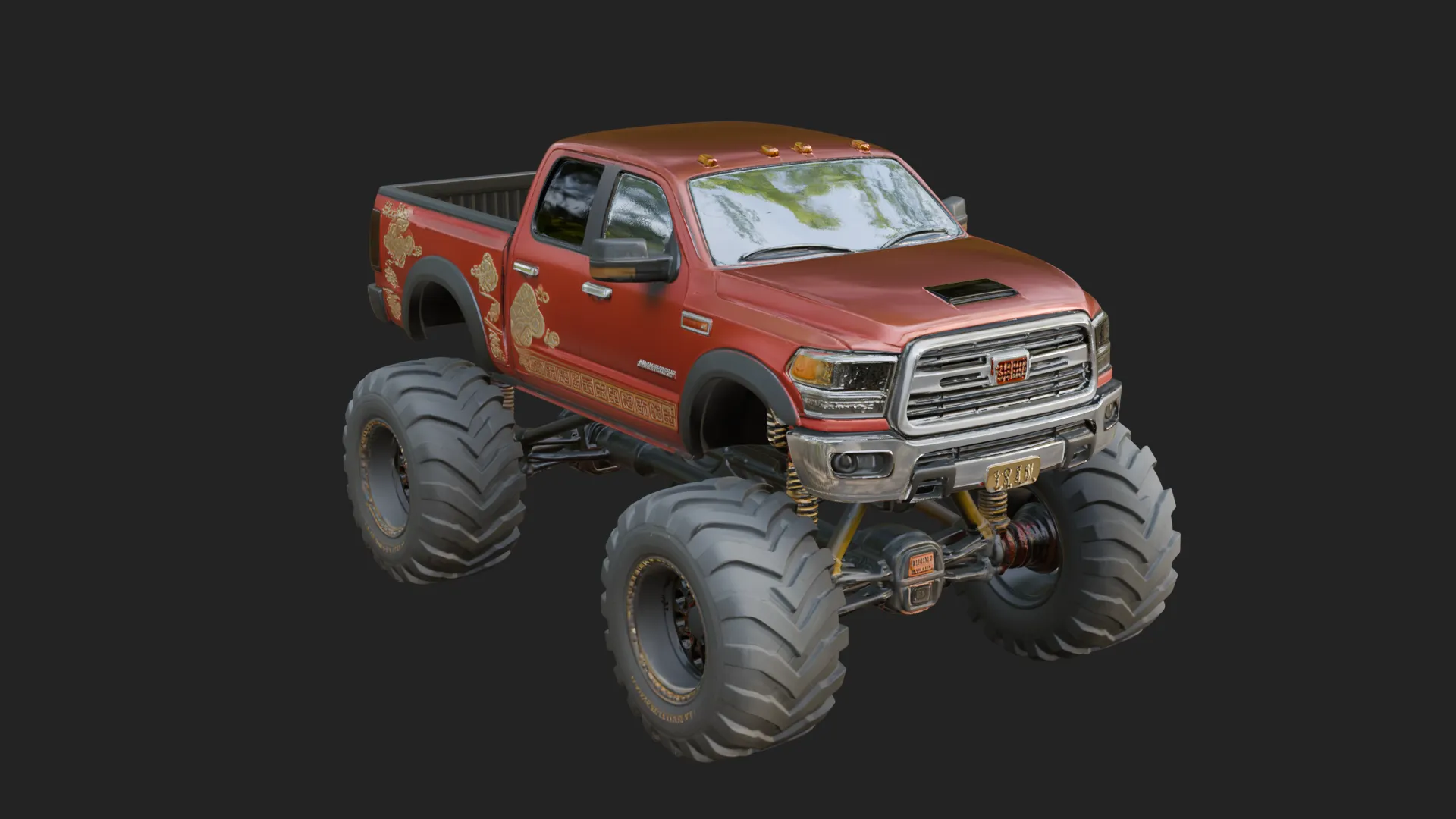 Monster Truck Model Design 3 - 3D Print Model 3D Print Model .c4d .max .obj .3ds .fbx .stl .blend 