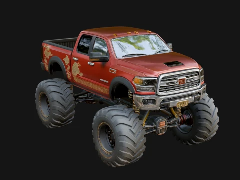 Monster Truck Model Design 3 - 3D Print Model 3D Print Model