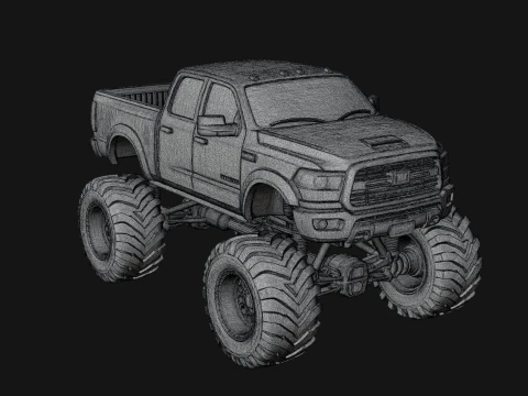Monster Truck Model Design 3 - 3D Print Model 3D Print Model