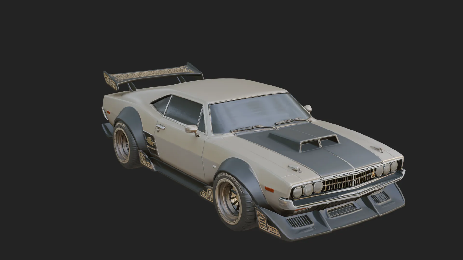 Classic Muscle Car Model Design 3 - 3D Print Model 3D Print Model .c4d .max .obj .3ds .fbx .stl .blend 
