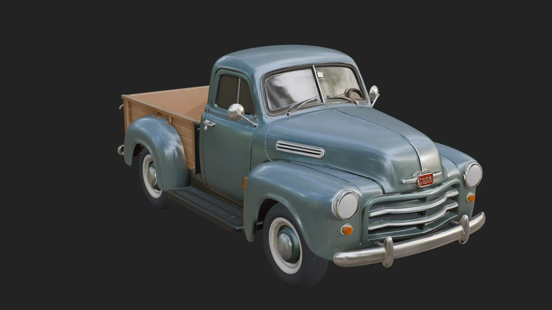 Vintage Pickup Truck Model Design 1 - 3D Print Model 3D Print Model .c4d .max .obj .3ds .fbx .stl .blend 