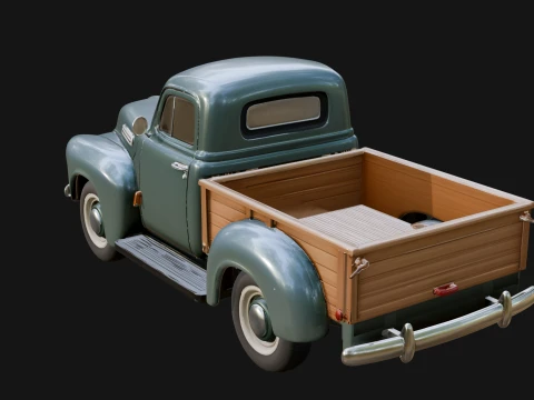 Vintage Pickup Truck Model Design 1 - 3D Print Model 3D Print Model