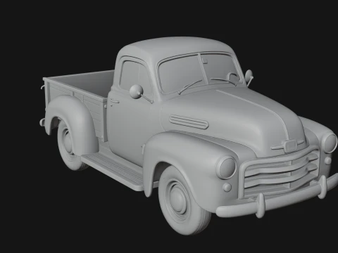 Vintage Pickup Truck Model Design 1 - 3D Print Model 3D Print Model