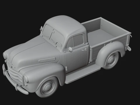 Vintage Pickup Truck Model Design 1 - 3D Print Model 3D Print Model