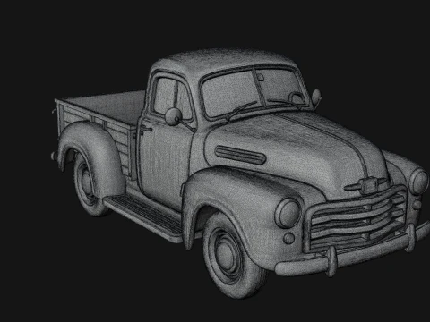 Vintage Pickup Truck Model Design 1 - 3D Print Model 3D Print Model