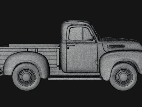 Vintage Pickup Truck Model Design 1 - 3D Print Model 3D Print Model