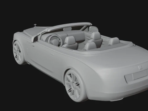 Luxury Convertible Car Model Design 1 - 3D Print Model 3D Print Model