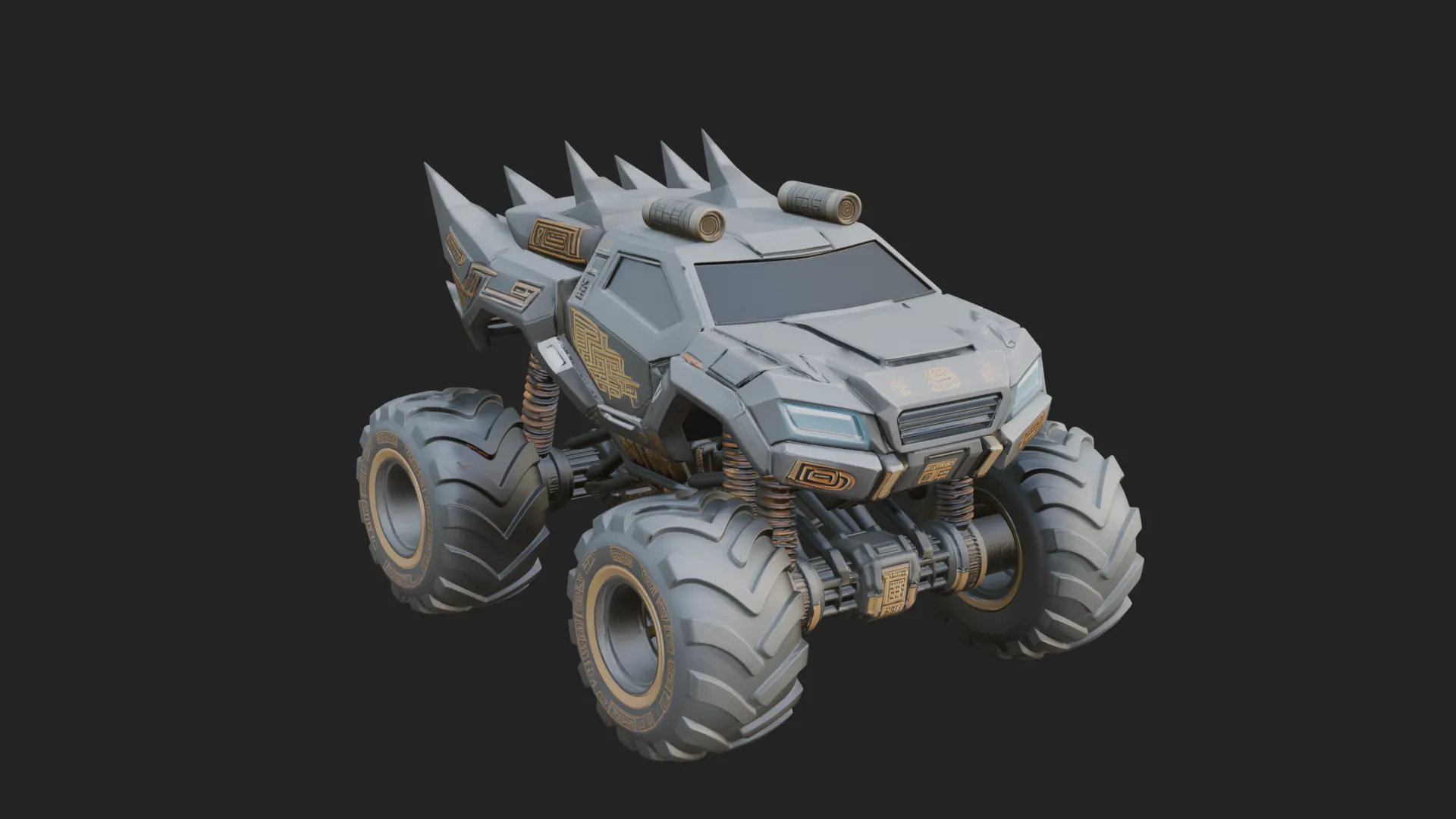 Armored Battle Truck Model Design 1 - 3D Print Model 3D Print Model .c4d .max .obj .3ds .fbx .stl .blend 