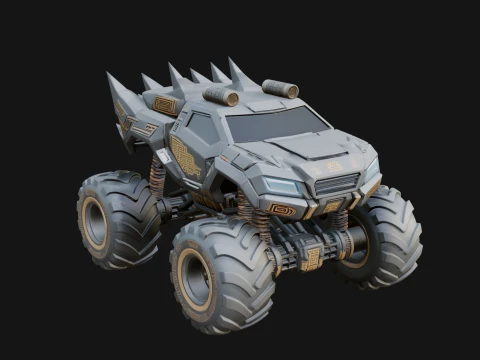 Armored Battle Truck Model Design 1 - 3D Print Model 3D Print Model