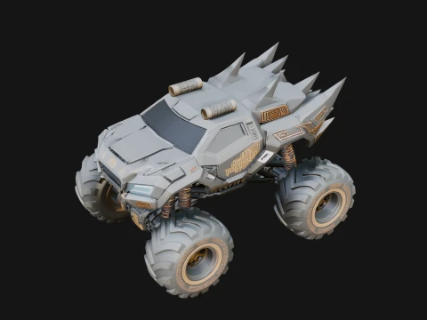 Armored Battle Truck Model Design 1 - 3D Print Model 3D Print Model