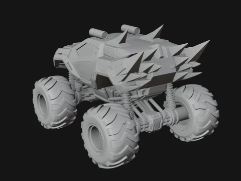 Armored Battle Truck Model Design 1 - 3D Print Model 3D Print Model