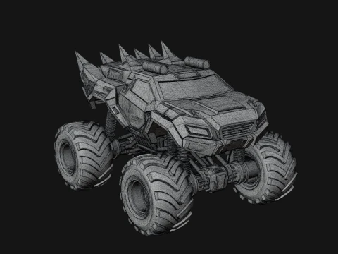 Armored Battle Truck Model Design 1 - 3D Print Model 3D Print Model