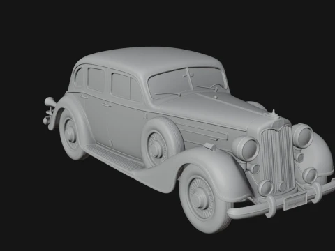 Vintage Sedan Car Model Design 1 - 3D Print Model 3D Print Model