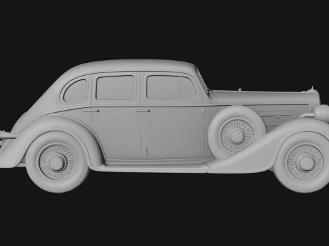 Vintage Sedan Car Model Design 1 - 3D Print Model 3D Print Model
