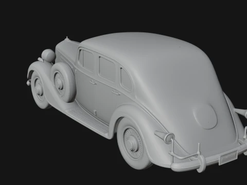Vintage Sedan Car Model Design 1 - 3D Print Model 3D Print Model