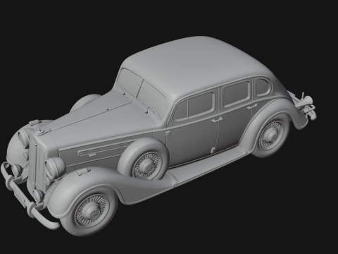 Vintage Sedan Car Model Design 1 - 3D Print Model 3D Print Model