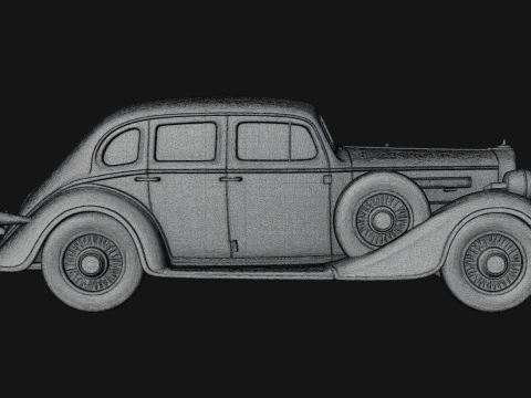Vintage Sedan Car Model Design 1 - 3D Print Model 3D Print Model