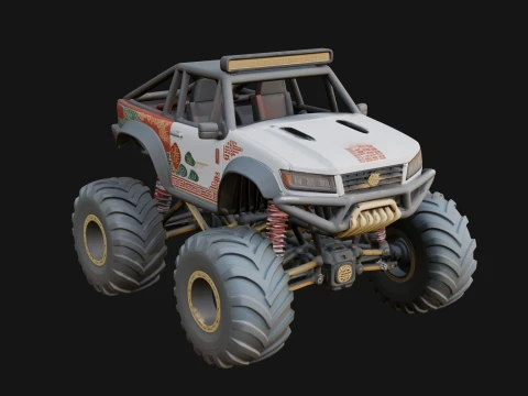 Monster Truck Model Design 5 - 3D Print Model 3Dプリントモデル