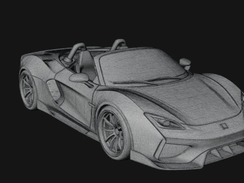 Roadster Supercar Model Design 1 - 3D Print Model 3D Print Model