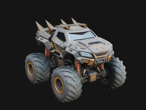 Armored Battle Truck Model Design 2 - 3D Print Model 3D 프린트 모델