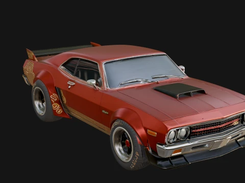 Classic Muscle Car Model Design 4 - 3D Print Model 3Dプリントモデル