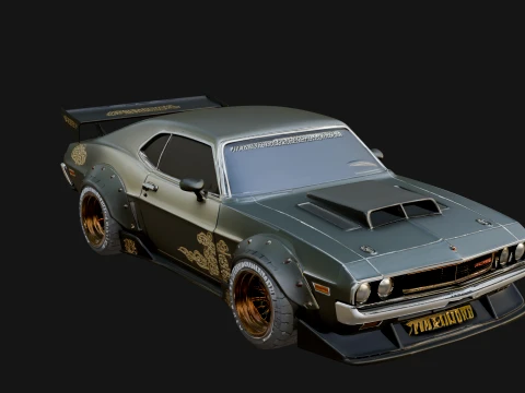 Classic Muscle Car Model Design 5 - 3D Print Model 3Dプリントモデル