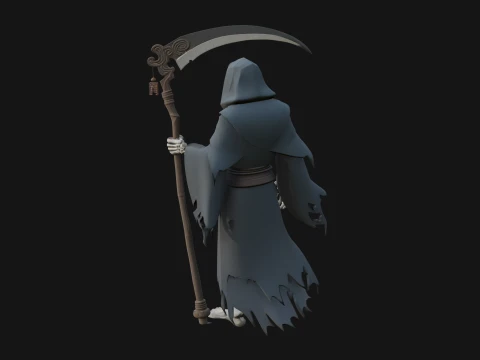Hooded Skeleton Reaper Statue Design 3 - 3D Print Model Model do druku 3D