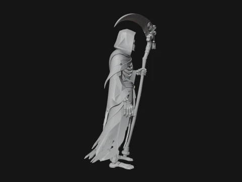 Hooded Skeleton Reaper Statue Design 3 - 3D Print Model Model do druku 3D