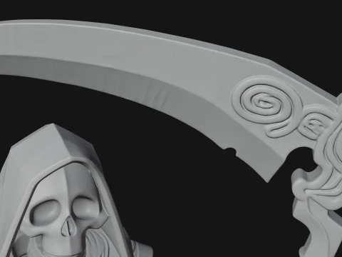 Hooded Skeleton Reaper Statue Design 3 - 3D Print Model Model do druku 3D