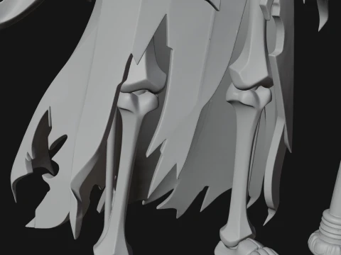 Hooded Skeleton Reaper Statue Design 3 - 3D Print Model Model do druku 3D