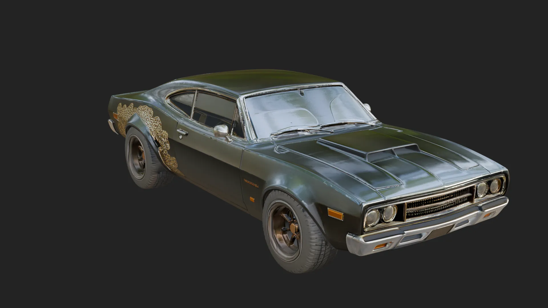 Classic Muscle Car Model Design 6 - 3D Print Model 3D Print Model .c4d .max .obj .3ds .fbx .stl .blend 