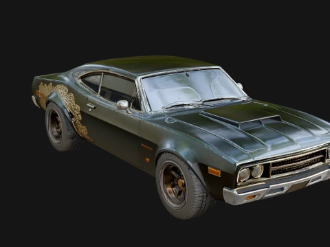 Classic Muscle Car Model Design 6 - 3D Print Model 3Dプリントモデル