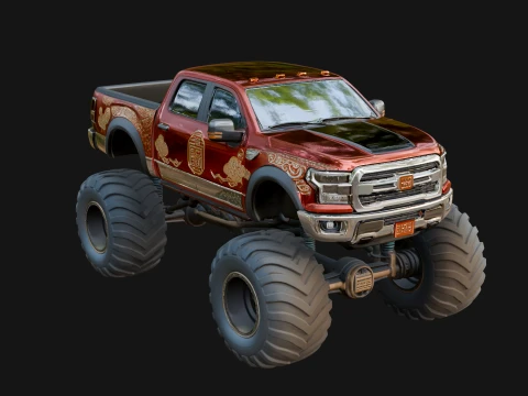 Monster Truck Model Design 6 - 3D Print Model Modelo de impresión 3D