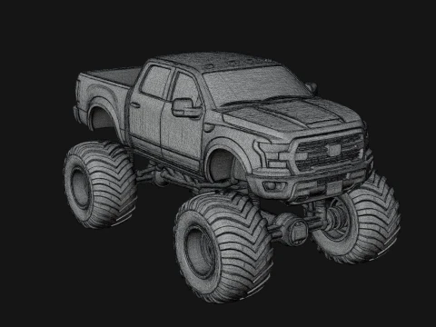 Monster Truck Model Design 6 - 3D Print Model 3D printmodel