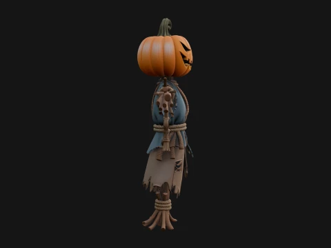 Pumpkin Scarecrow Statue Design 7 - 3D Print Model 3D Print Model