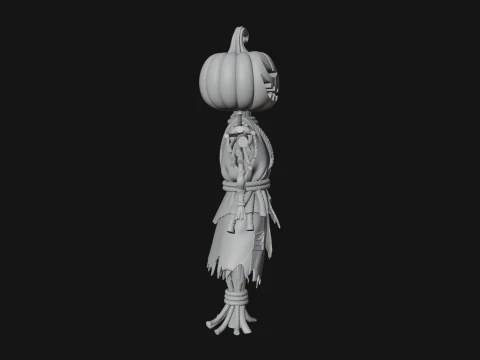 Pumpkin Scarecrow Statue Design 7 - 3D Print Model 3D Print Model