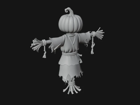 Pumpkin Scarecrow Statue Design 7 - 3D Print Model 3D Print Model