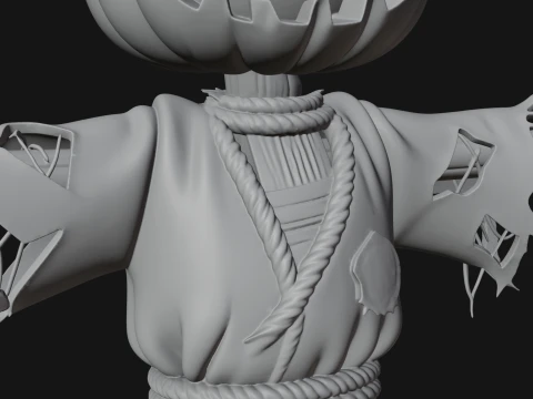 Pumpkin Scarecrow Statue Design 7 - 3D Print Model 3D Print Model