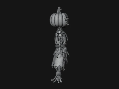 Pumpkin Scarecrow Statue Design 7 - 3D Print Model 3D Print Model