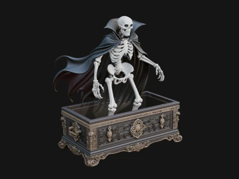 Hooded Skeleton Reaper Statue Design 4 - 3D Print Model 3D Druckmodell