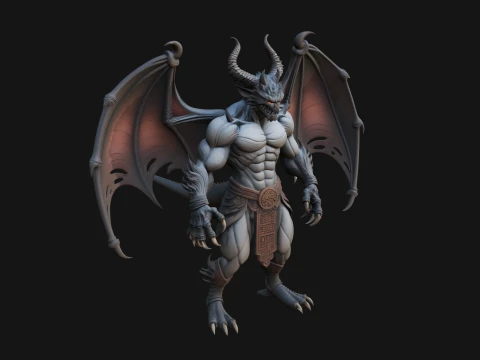 Winged Dragon Demon Statue Design 5 - 3D Print Model 3D Print Model