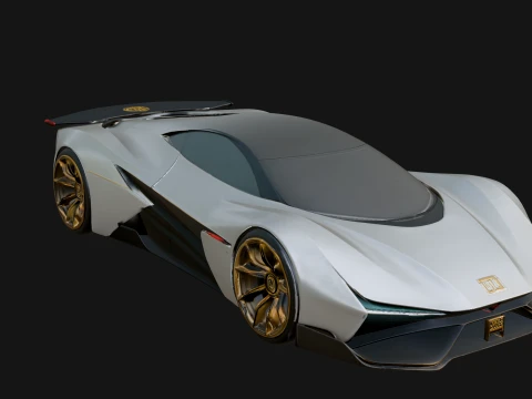 Concept Hypercar Model Design 1 - 3D Print Model 3D printmodel