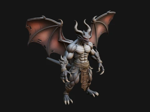 Winged Dragon Demon Statue Design 6 - 3D Print Model 3D Print Model