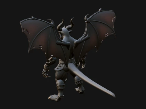 Winged Dragon Demon Statue Design 6 - 3D Print Model 3D Print Model