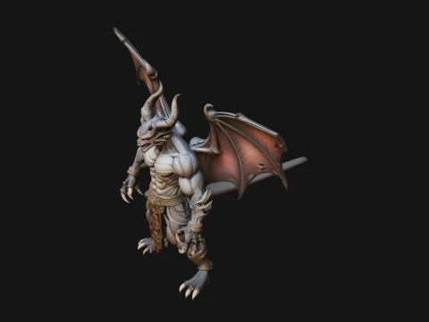 Winged Dragon Demon Statue Design 6 - 3D Print Model 3D Print Model