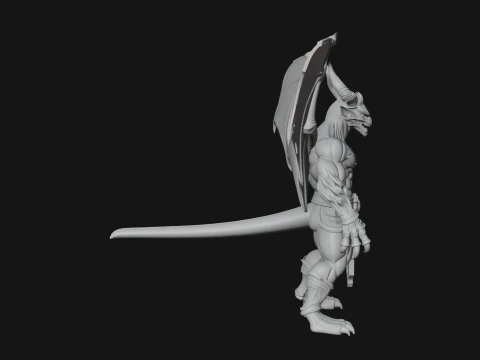 Winged Dragon Demon Statue Design 6 - 3D Print Model 3D Print Model
