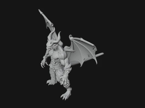 Winged Dragon Demon Statue Design 6 - 3D Print Model 3D Print Model