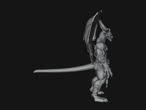 Winged Dragon Demon Statue Design 6 - 3D Print Model 3D Print Model