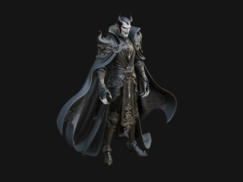 Horned Dark Lord Statue Design 1 - 3D Print Model 3D printmodel